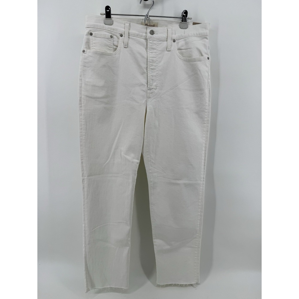 Madewell The Perfect Vintage Crop Jean White Raw Hem Sz 32